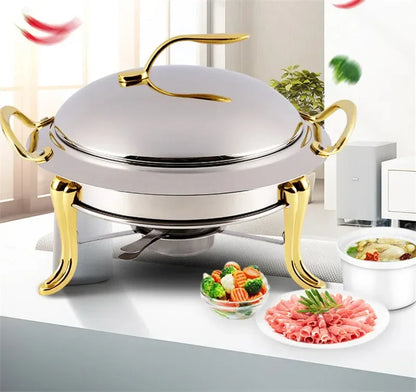 Thickened stainless steel alcohol dry gold pot small hotpot restaurant Pot hotel commercial household shabu fry pot in chizzyz kitchen