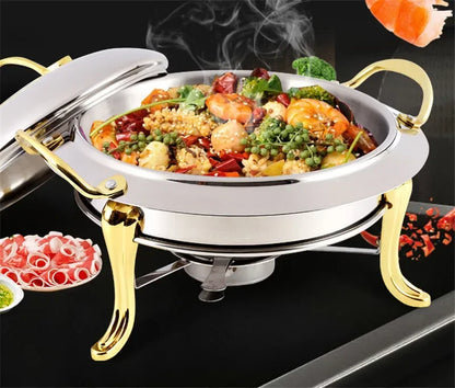 Thickened stainless steel alcohol dry gold pot small hotpot restaurant Pot hotel commercial household shabu fry pot in chizzyz kitchen