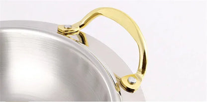 Thickened stainless steel alcohol dry gold pot small hotpot restaurant Pot hotel commercial household shabu fry pot in chizzyz kitchen