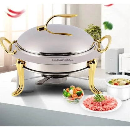 Thickened stainless steel alcohol dry gold pot small hotpot restaurant Pot hotel commercial household shabu fry pot in chizzyz kitchen