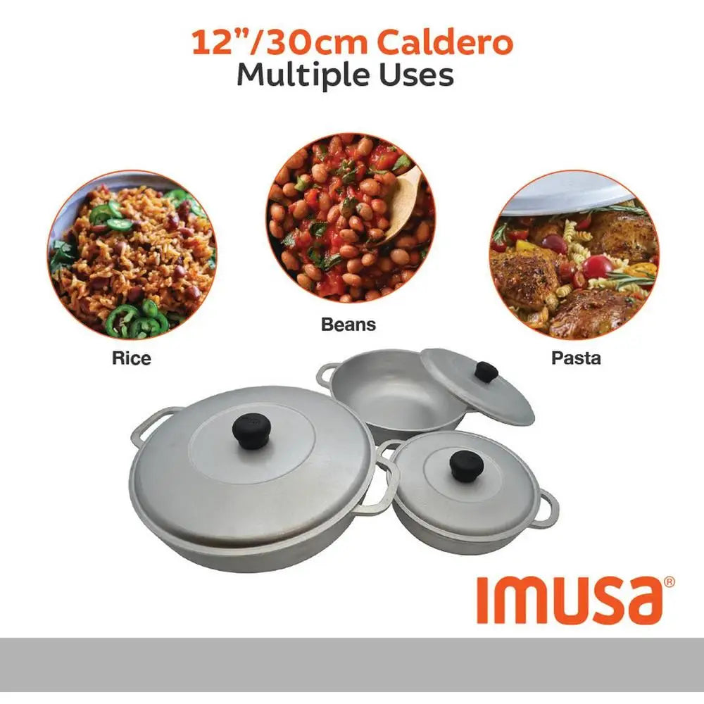 Aluminum Caldero Trio Set Traditional Cast Cooking Pots from Colombia