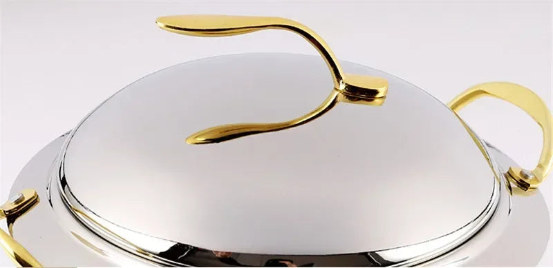 Thickened stainless steel alcohol dry gold pot small hotpot restaurant Pot hotel commercial household shabu fry pot in chizzyz kitchen