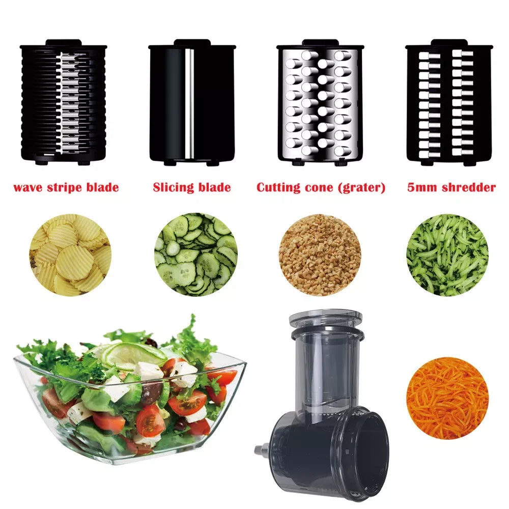 Food Grater Slicer Shredder Chopper Attachment Accessories for KitchenAid Stand Mixer With 5 Blade