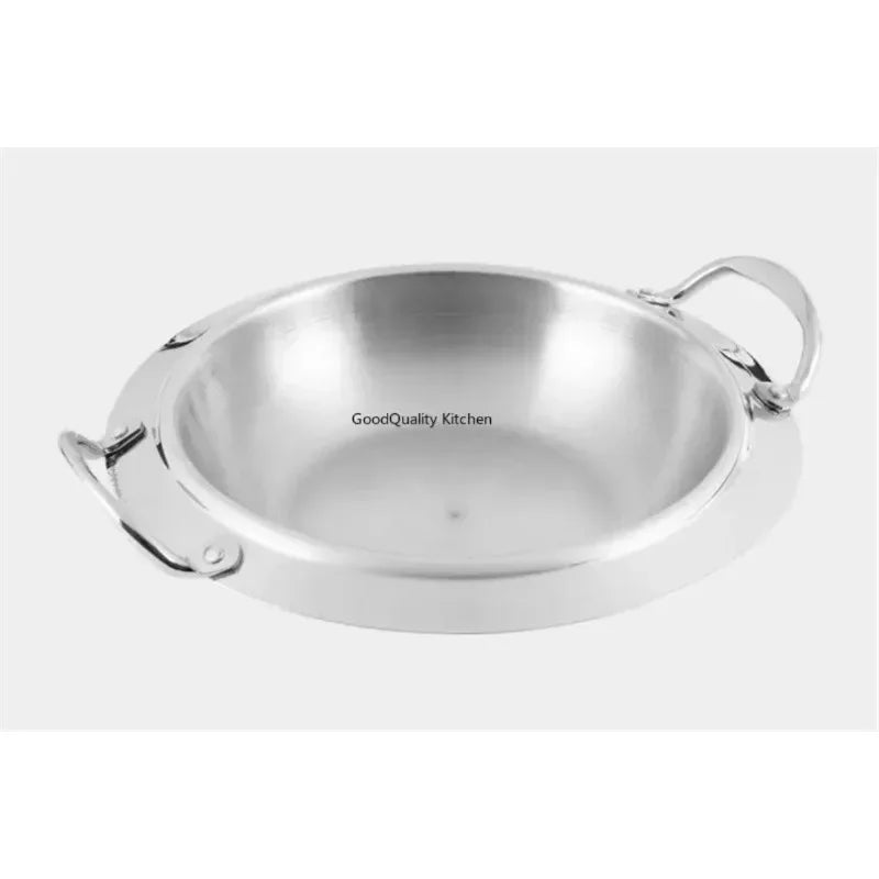 Thickened stainless steel alcohol dry gold pot small hotpot restaurant Pot hotel commercial household shabu fry pot in chizzyz kitchen