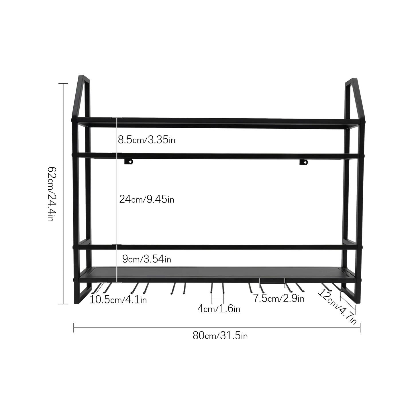 Wine Glass Racks Wall Mounted Wine Glass Holders Black Stainless Steel Holder Cup Stemware Stand  Home Kitchen Bar Sipplies