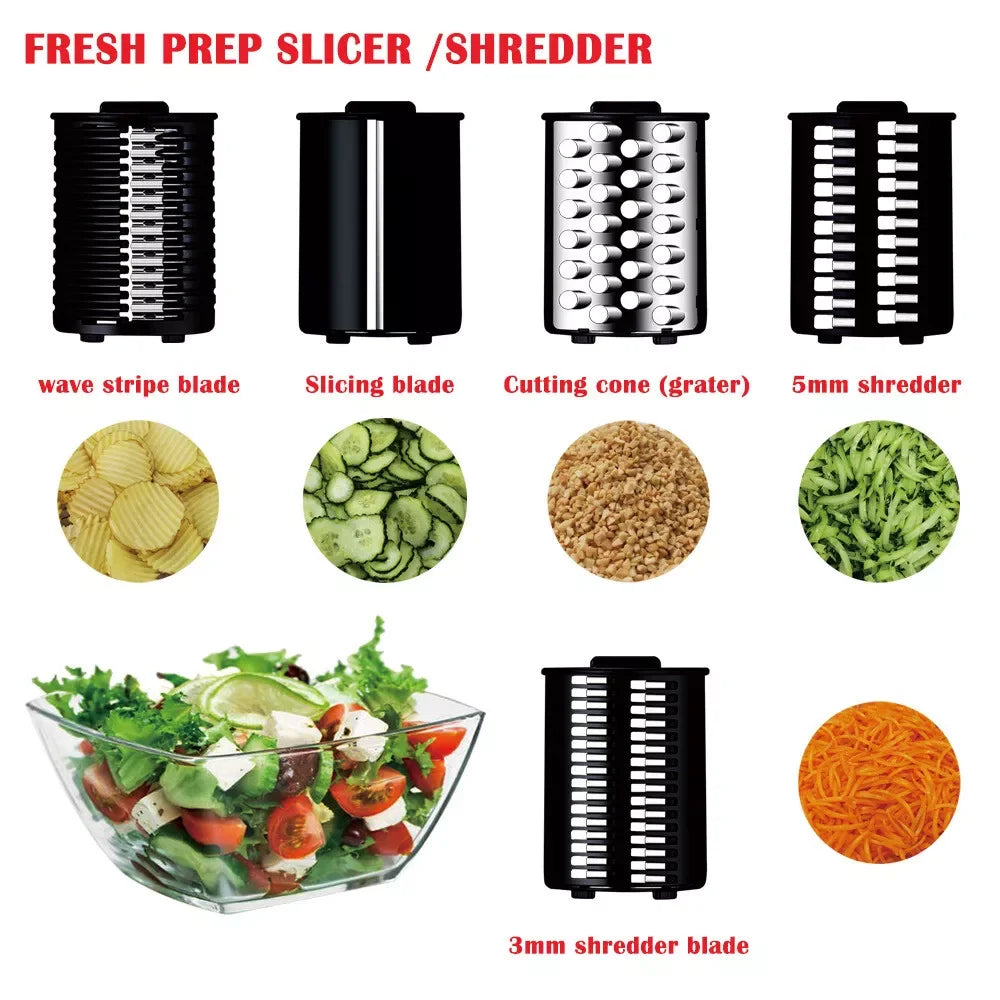 Food Grater Slicer Shredder Chopper Attachment Accessories for KitchenAid Stand Mixer With 5 Blade