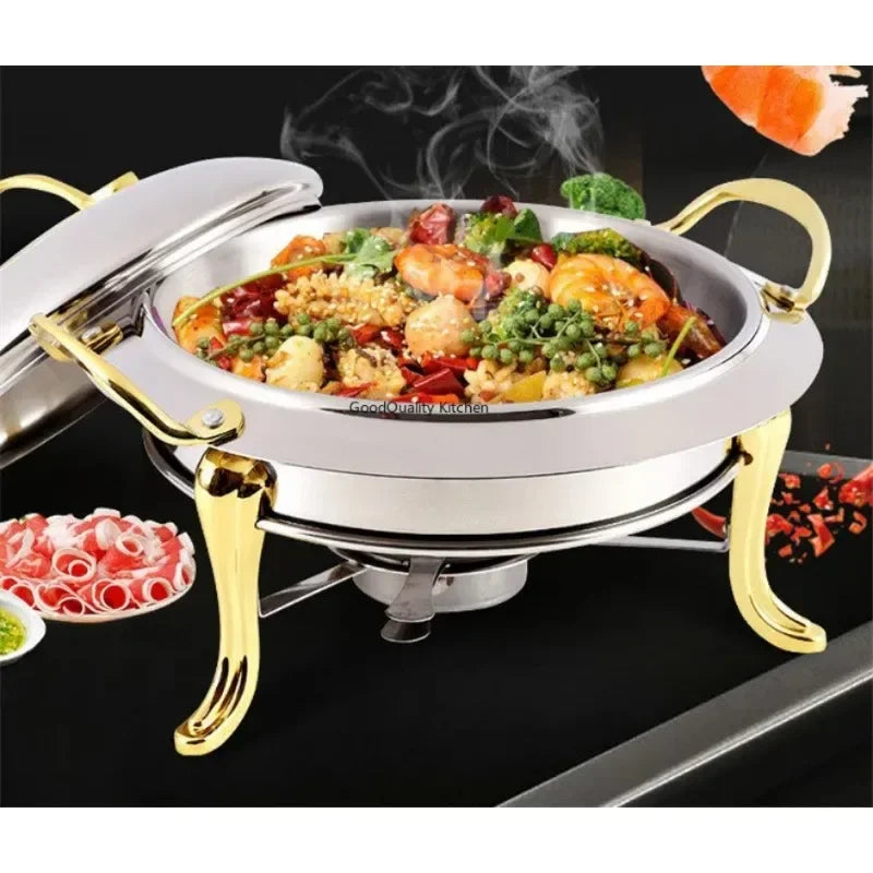 Thickened stainless steel alcohol dry gold pot small hotpot restaurant Pot hotel commercial household shabu fry pot in chizzyz kitchen