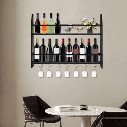 Wine Glass Racks Wall Mounted Wine Glass Holders Black Stainless Steel Holder Cup Stemware Stand  Home Kitchen Bar Sipplies